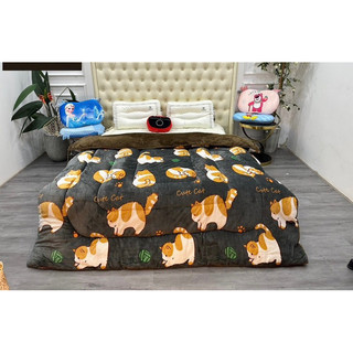 Chăn Lông Thỏ Tuyết Bodecor Siêu Ấm Hàng nhập khẩu Hoạ tiết mới nhất nặng 4kg phong cách Nhật bản
