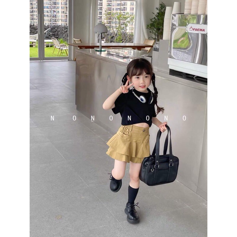 Chân váy kaki cho bé gái, chân váy 2 tầng size 8-30kg