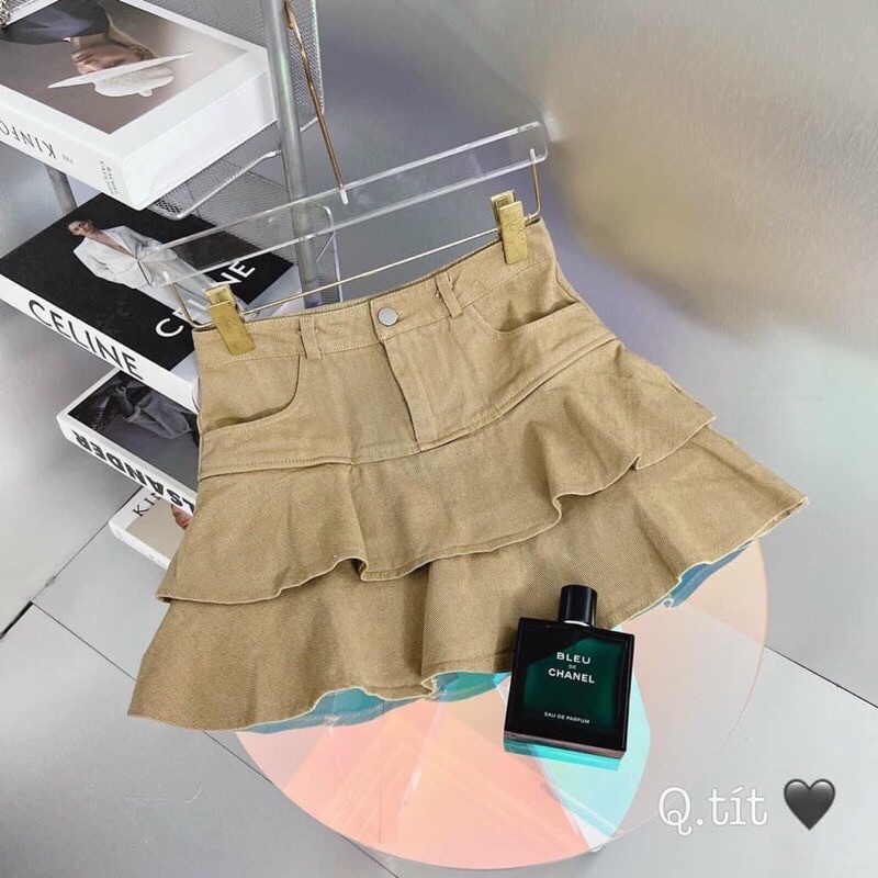 Chân váy kaki cho bé gái, chân váy 2 tầng size 8-30kg