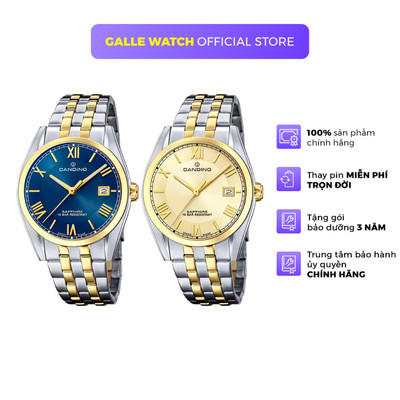 Đồng hồ nam Candino Watch C4702 mặt kính Sapphire, chống nước 10 ATM, dây thép đeo tay cao cấp, chính hãng Thụy Sỹ