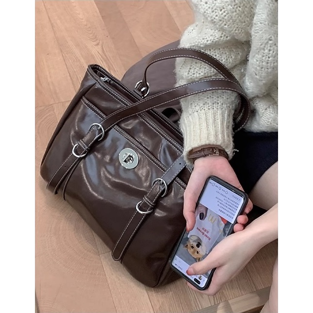 Túi tote da có khóa kéo Tuinhacam túi xách đeo vai nữ cỡ lớn đi làm đi học thời trang nữ cao cấp - TNC036