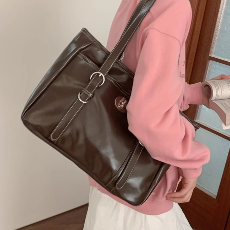 Túi tote da có khóa kéo Tuinhacam túi xách đeo vai nữ cỡ lớn đi làm đi học thời trang nữ cao cấp - TNC036