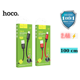 [Mã ICBFRI15 giảm 15K đơn 99K] Cáp sạc Hoco X89 sạc nhanh dây dù bện dài 1M cho lP đen