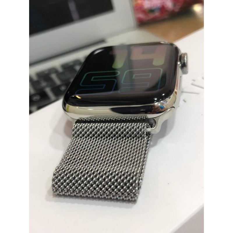 Đồng hồ thông mình bản thép viền thép bóng không gỉ tặng kèm dây thép + dây silicon