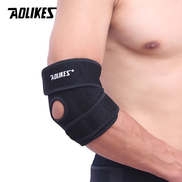 Bảo vệ khuỷu tay Aolikes lò xo, băng khuỷu tay tập thể thao gym cao cấp A-7946