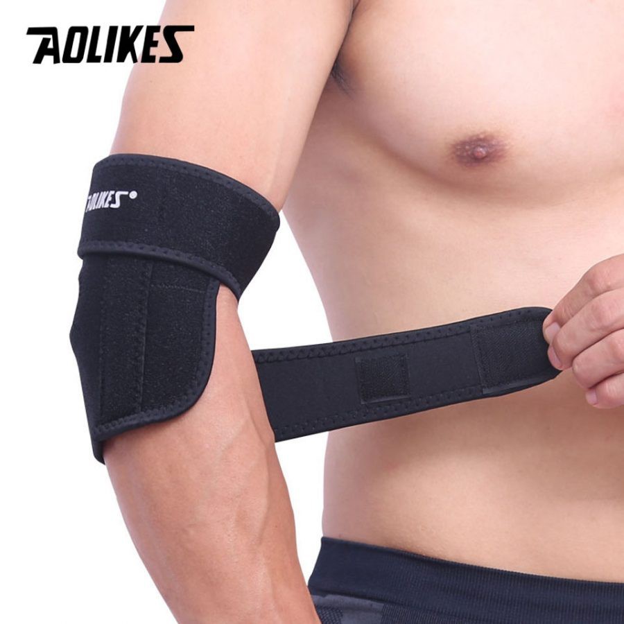 Bảo vệ khuỷu tay Aolikes lò xo, băng khuỷu tay tập thể thao gym cao cấp A-7946