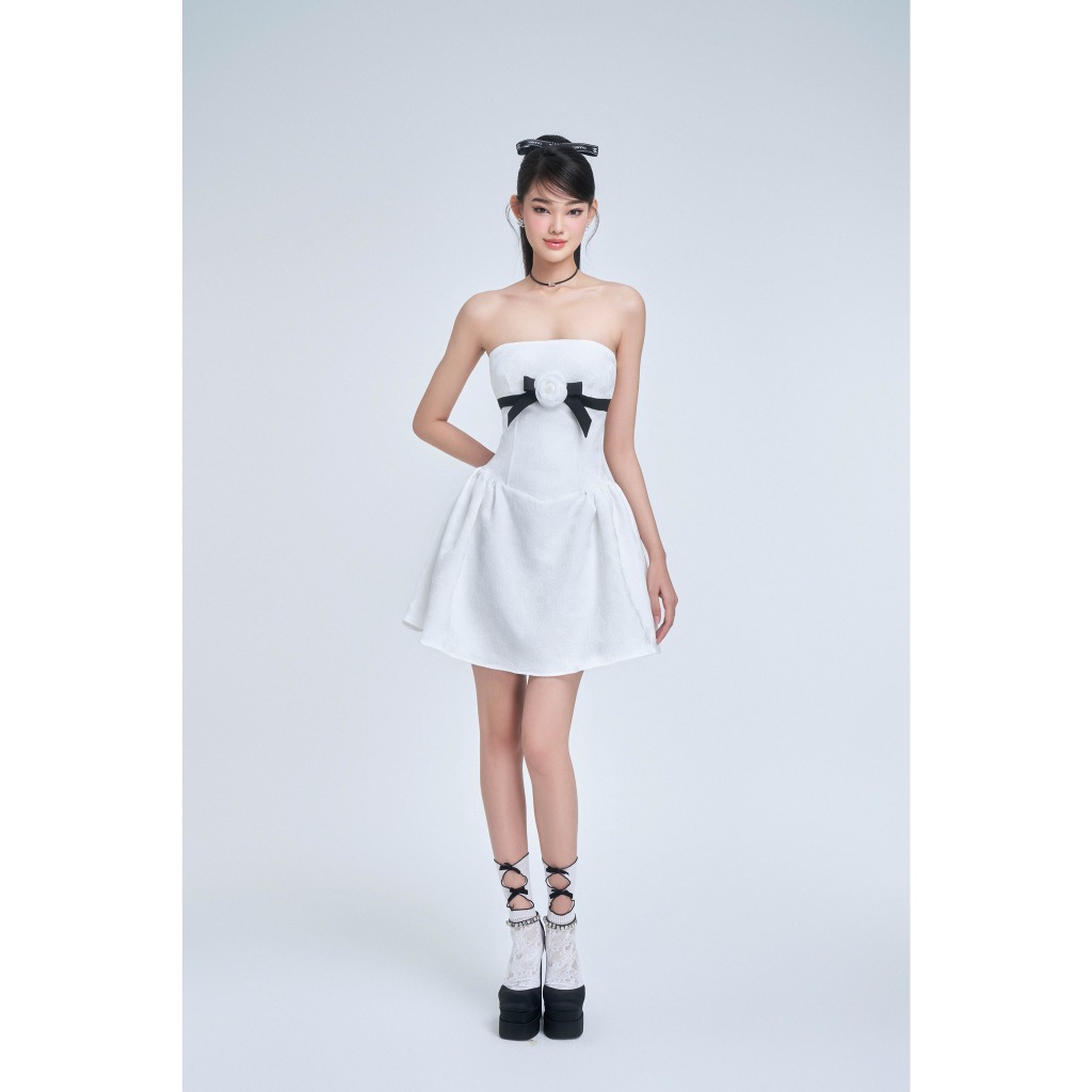 Đầm trắng cúp ngực ngắn xoè Those Studio quyến rũ, sang trọng Lealia Dress