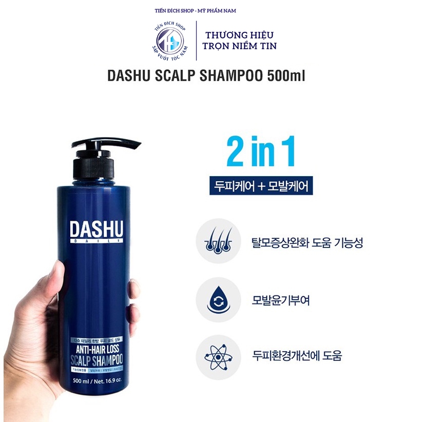 [CHÍNH HÃNG] Dầu gội đầu Dashu Daily Anti-Hair Loss Scalp Shampoo 500ml cao cấp Hàn Quốc + Tặng Bông Tắm Than Tre