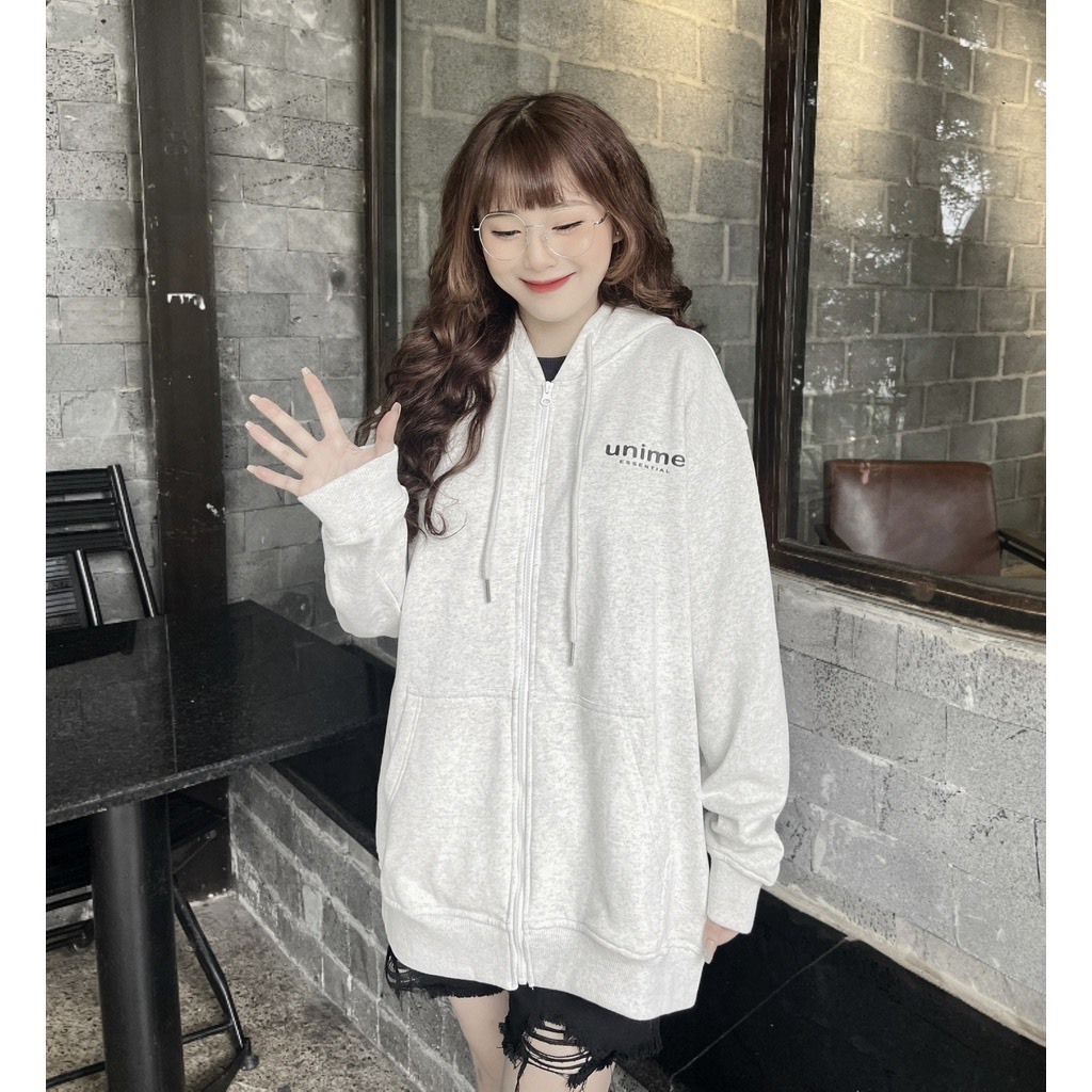 ÁO HOODIE KHÓA KÉO, ÁO KHOÁC MÙA ĐÔNG BASIC UNIME FORM RỘNG