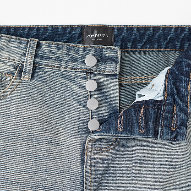 Quần Denim Jeans Xanh V1 fom Slimfit  Cao Cấp / Indigo Blue - Roy Design