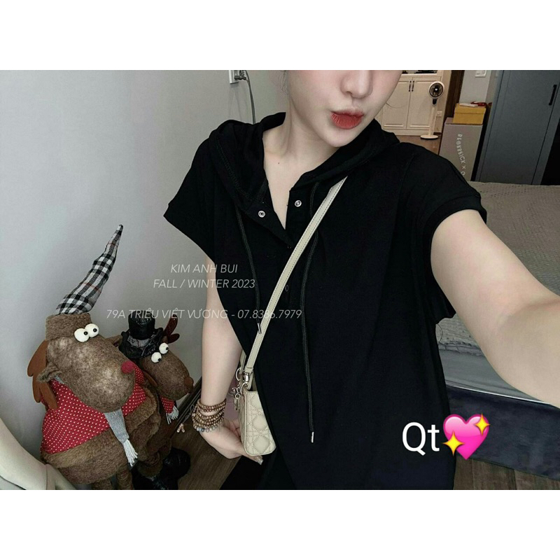 Váy Xuông Basic Tay Hến Có Mũ Kim Anh Bùi