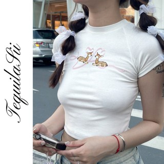 Deery top - áo thun baby tee tay lỡ - tequilasii