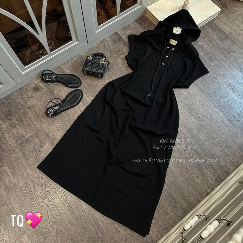 Váy Xuông Basic Tay Hến Có Mũ Kim Anh Bùi