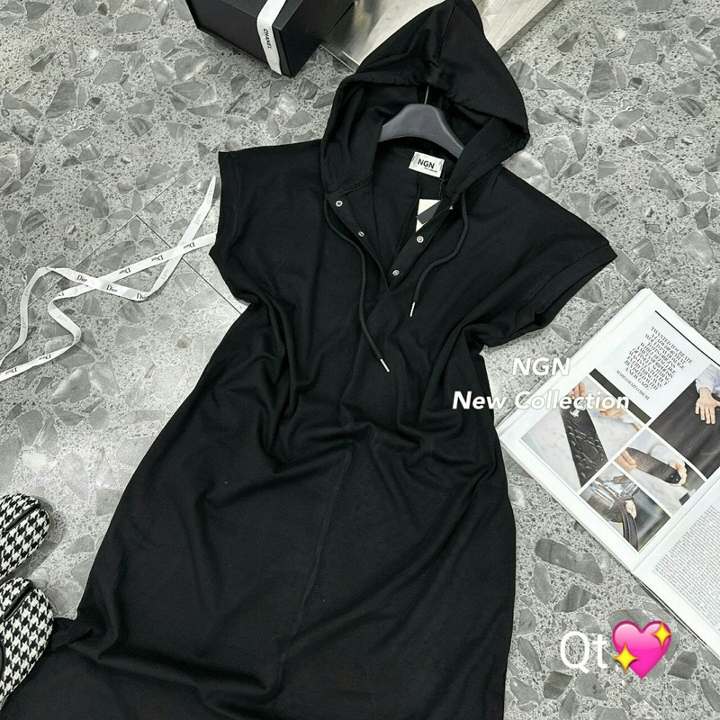 Váy Xuông Basic Tay Hến Có Mũ Kim Anh Bùi