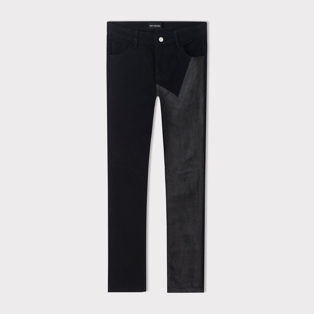 Quần Denim Jeans Đen Wax 1/2 fom skinny - Roy Design