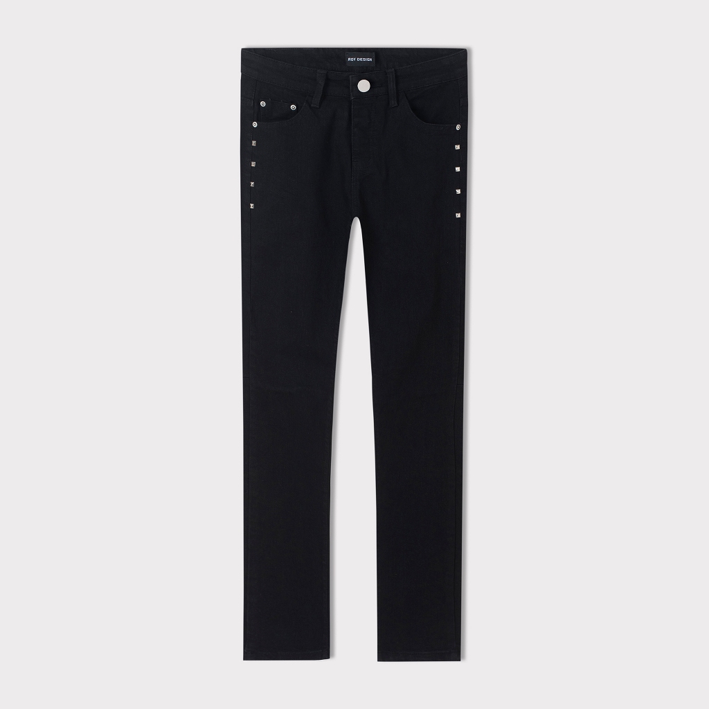Quần Denim Jean Đen Đinh Tán Vuông Fom Skinny - Roy Design