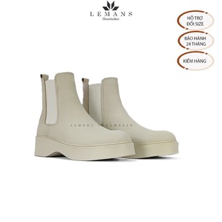 [The Breakthrough Chunky] Chelsea Boots Tan da Nubuck Lemans-BST độc quyền đế cao 6cm Full cao su tan nguyên khối BH 24T