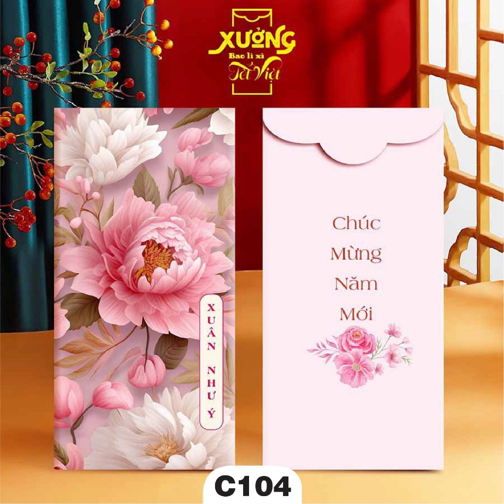 Lì Xì Set 10 Phong Bao Lì Xì Truyền Thống Hoa Lá Sỉ Lì Xì Tết 2024 - BỐ KHỦNG LONG