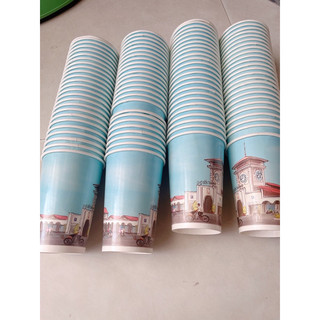  Ly giấy 360 ml - 500 ml kèm nắp có hoạ tiết 