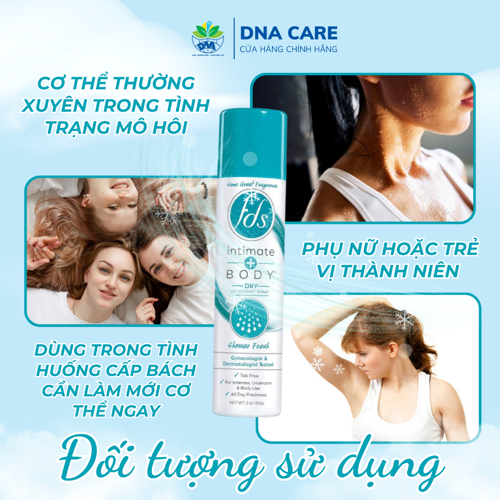 Xịt khử mùi toàn thân ngăn mồ hôi FDS chai 56g