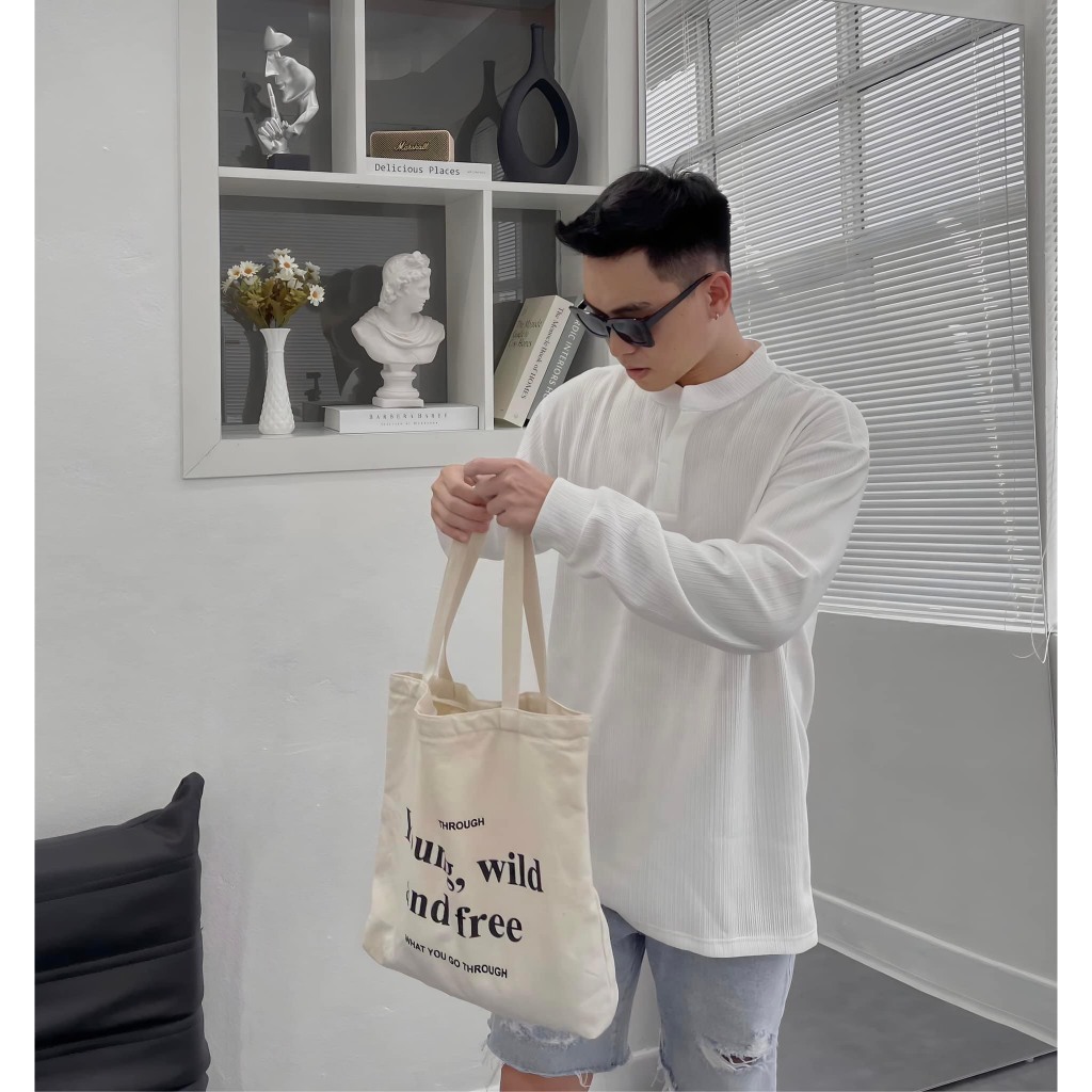 Áo Long Tee vải gân basic dài tay Hàn Quốc