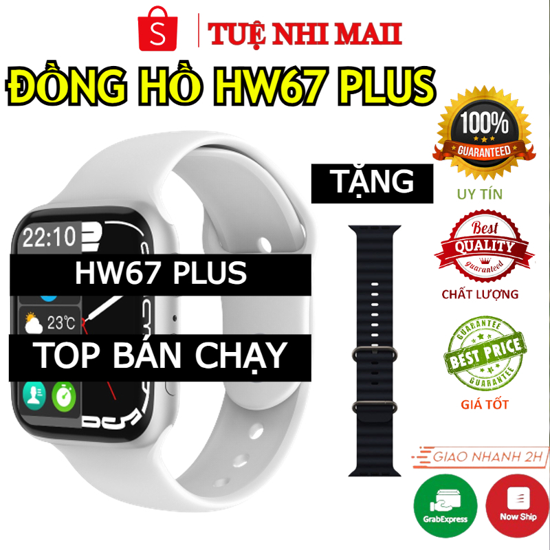 Đồng Hồ Thông Minh HW67 Plus Viền Thép, Màn Hình Siêu Đẹp Mượt Mà, Nghe Gọi, Nhận Thông Báo, Theo Dõi Sức Khỏe, Pin Trâu