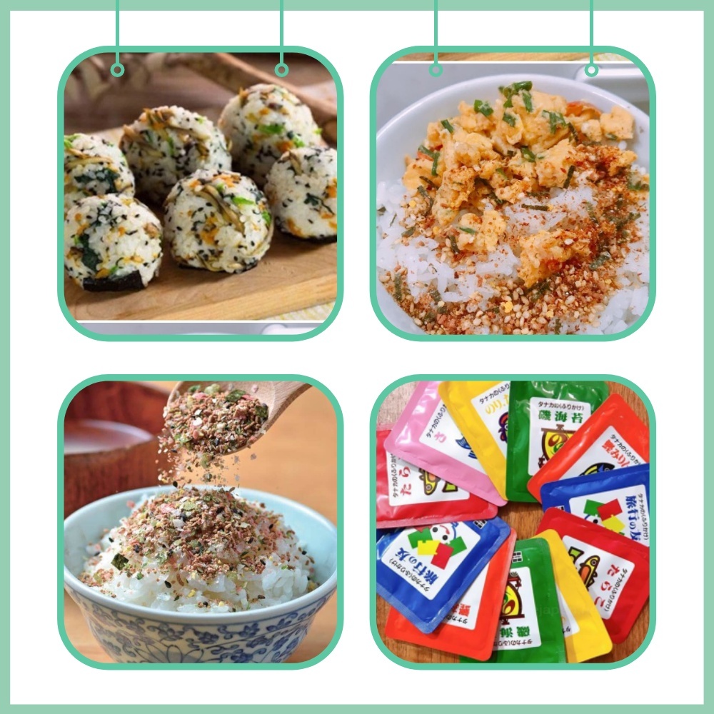 Gia vị rắc cơm Tanaka Food cho bé ăn dặm, gói gia vị trộn cơm Nhật Bản 75G 30 Gói