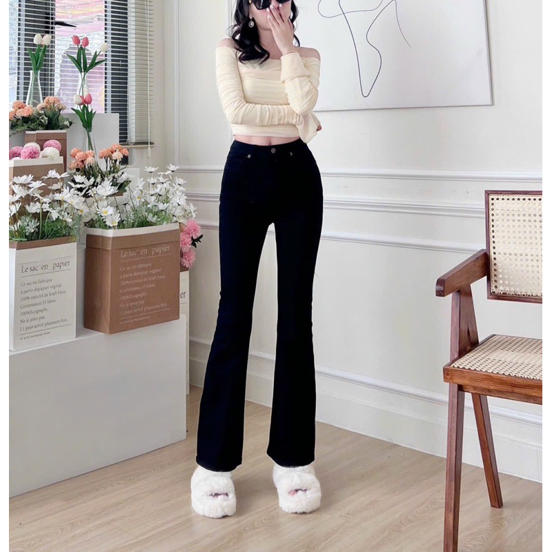 Quần jeans loe màu 90cm