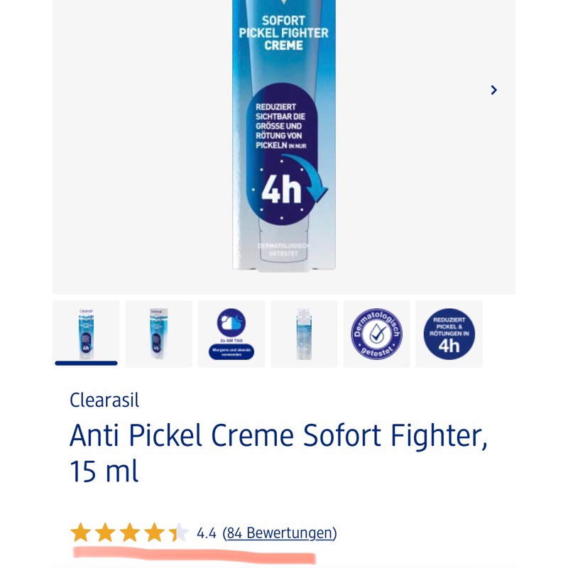 Gel chấm mụn trong 4h, Clearasil