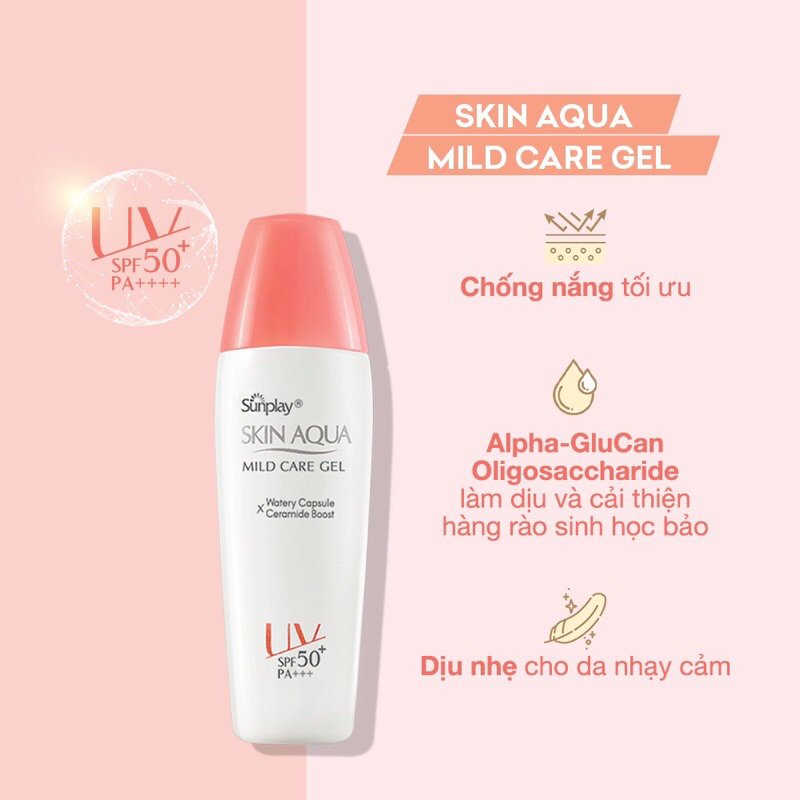 Gel chống nắng cho da nhạy cảm Skin Aqua Mild Care Gel SPF50+ PA+++