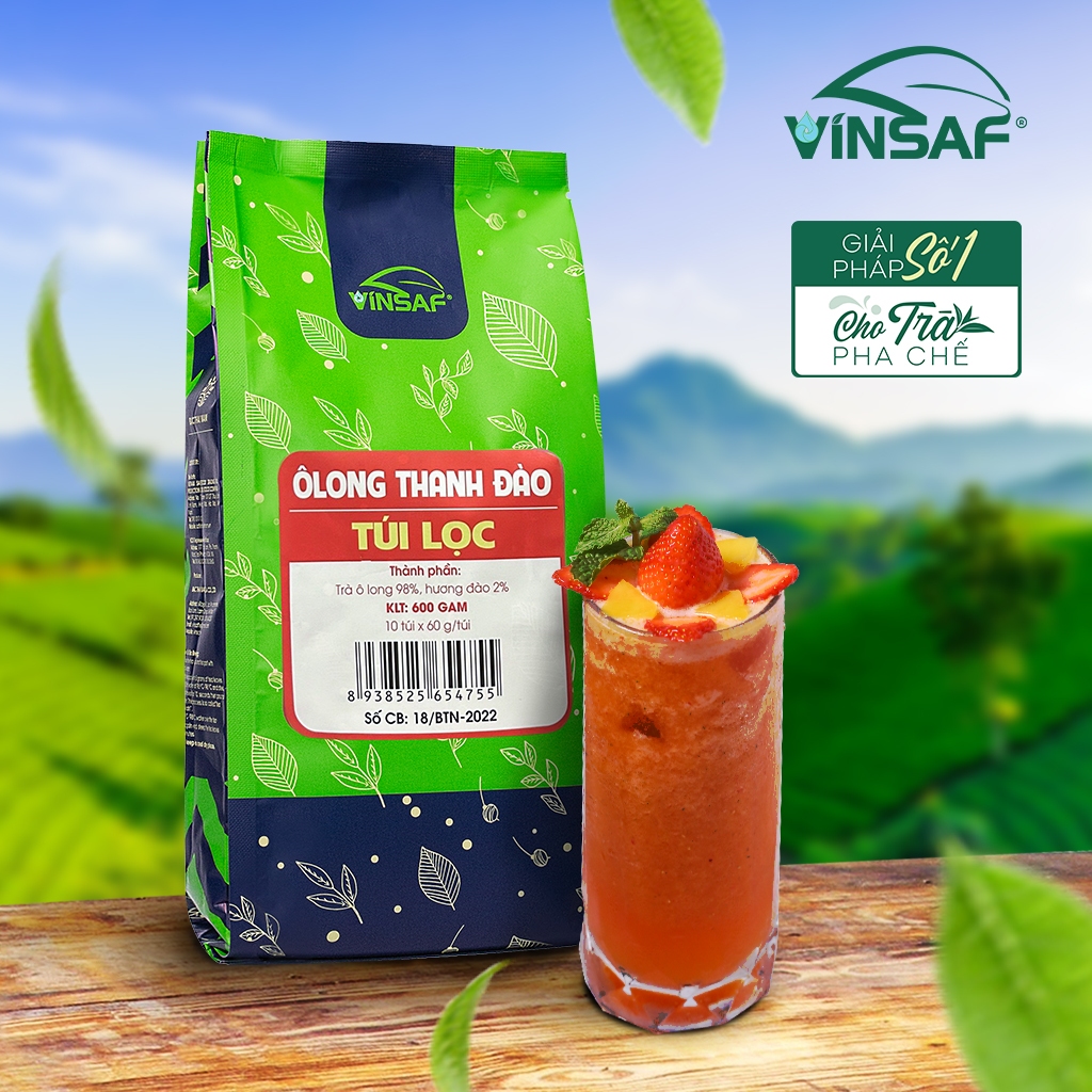 TRÀ OOLONG THANH ĐÀO TÚI LỌC VINSAF 600gr [ĐƠN 149K NHẬN COMBO QUÀ SIÊU HOT]