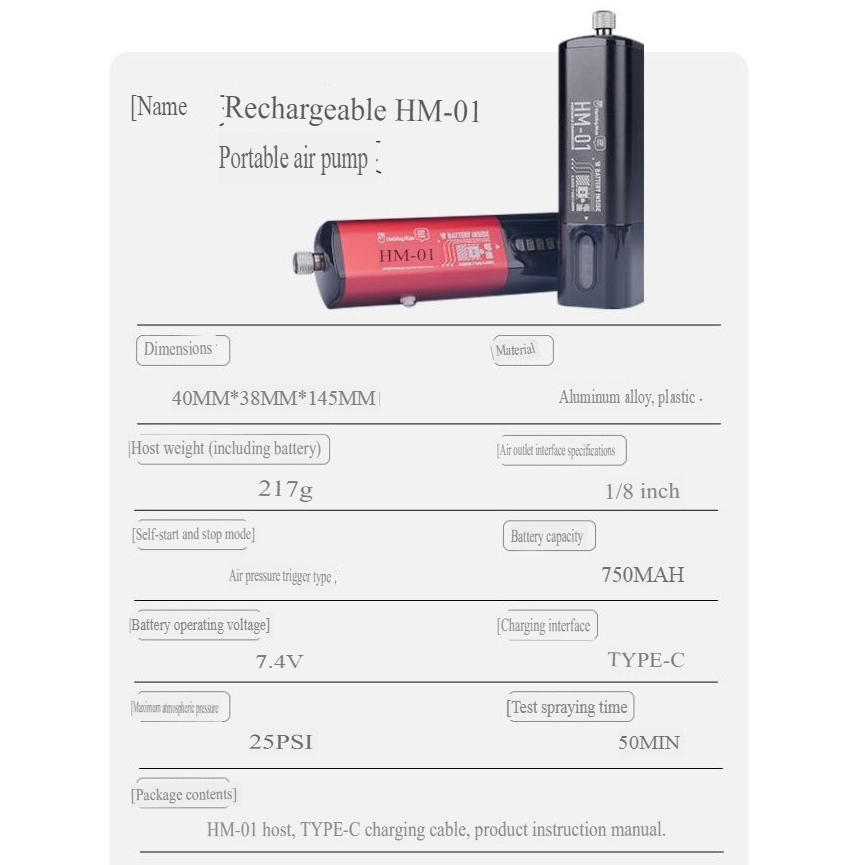 Máy nén khí Hobby mio mini sơn mô hình HM-01 Portable Compressor air pump airbrush