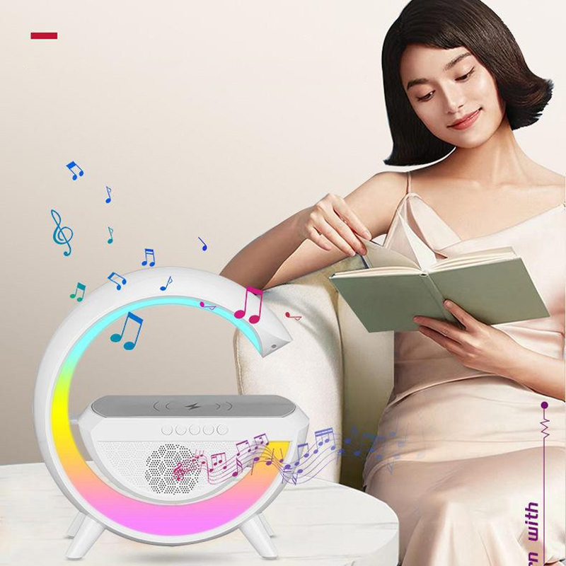 Loa blutooth chữ G BT2301 LED đèn RGB nháy theo nhạc, Pin trâu, bass mạnh, sạc không dây 15w decor bàn học