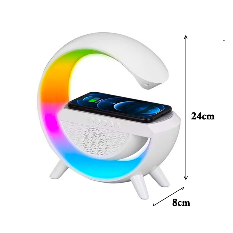 Loa blutooth chữ G BT2301 LED đèn RGB nháy theo nhạc, Pin trâu, bass mạnh, sạc không dây 15w decor bàn học