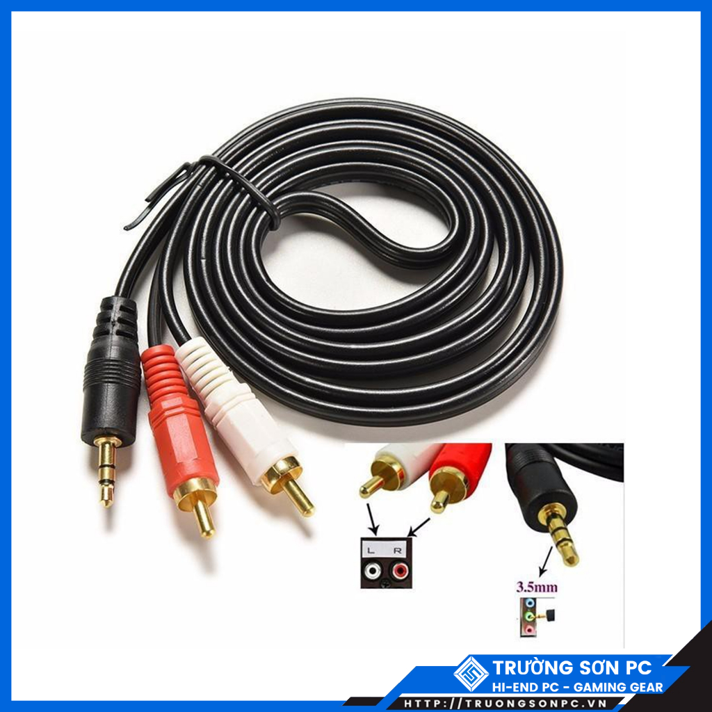Dây Loa 1 Ra 1 Chân 3.5mm Loại 1m-1.5m - 2 Đầu Chân Cắm 3.5mm | Maytinhtruongson