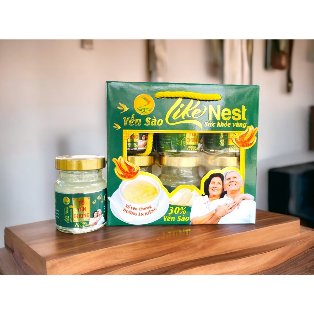 Tổ Yến Sào Like nest 30% Cao Cấp 3 Vị mới Lốc 6 lọ 70ml