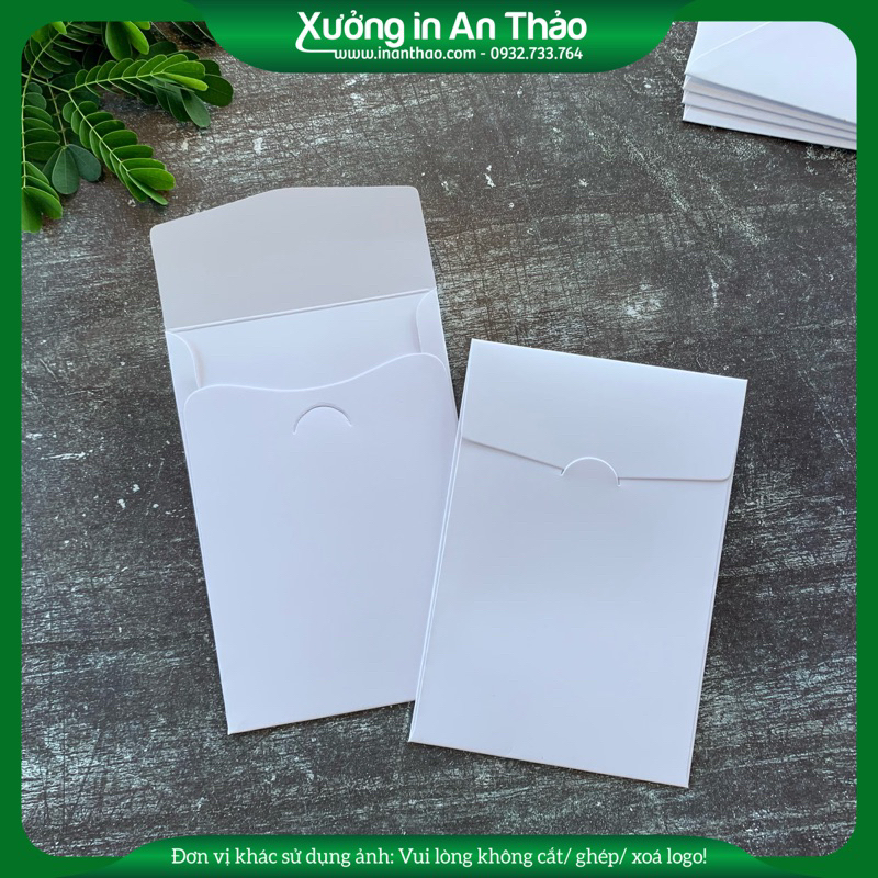 Phôi Bao Thư Trơn in thiệp 12*17.5 - Trắng Mịn - Khuôn Đ1 - Giao từ 50 cái (Chưa Gấp Dán)
