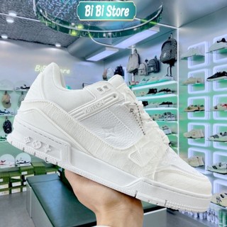 Giày lv trắng nam giày lv louis vuitton trainer trắng đen, giày sneaker lv thể thao nam nữ hot trendhàng cao cấptrắng ho