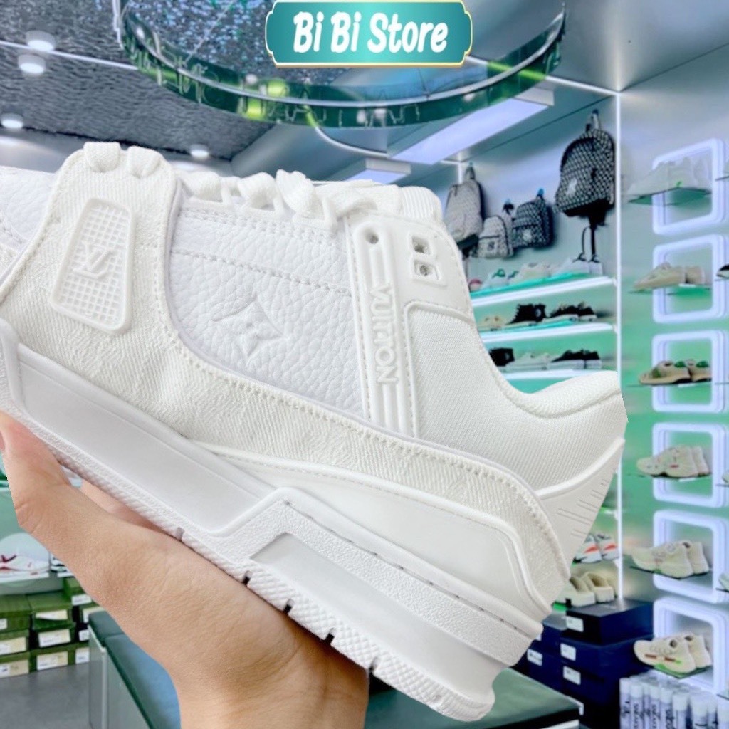 Giày LV Trắng Nam Giày LV Louis Vuitton Trainer Trắng Đen, Giày Sneaker LV Thể Thao Nam Nữ Hot TrendHàng Cao CấpTrắng Ho