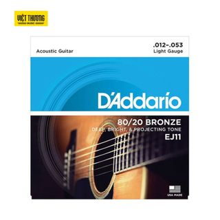 Dây Đàn Guitar Acoustic D'addario  80/20 ACOUSTIC 12-53 EJ11 -Việt Thương Music