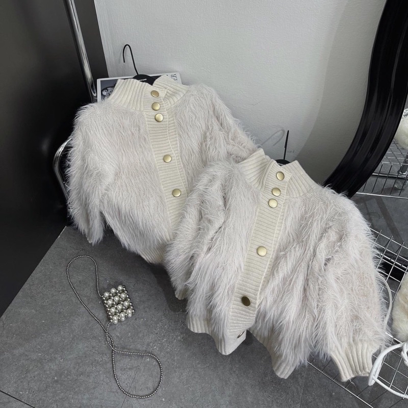 Áo Cadigan Lông Mix Quần Suông QC