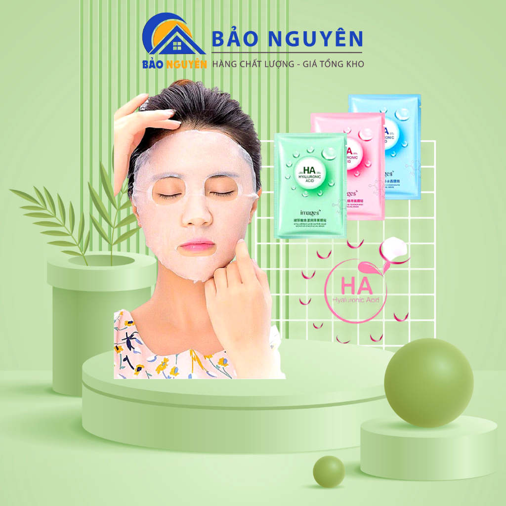 Mặt nạ giấy HA Images Bioaqua - Mặt nạ giấy dưỡng trắng da nhạy cảm mụn thải độc cấp ẩm chống lão hóa (Bảo Nguyên Store)