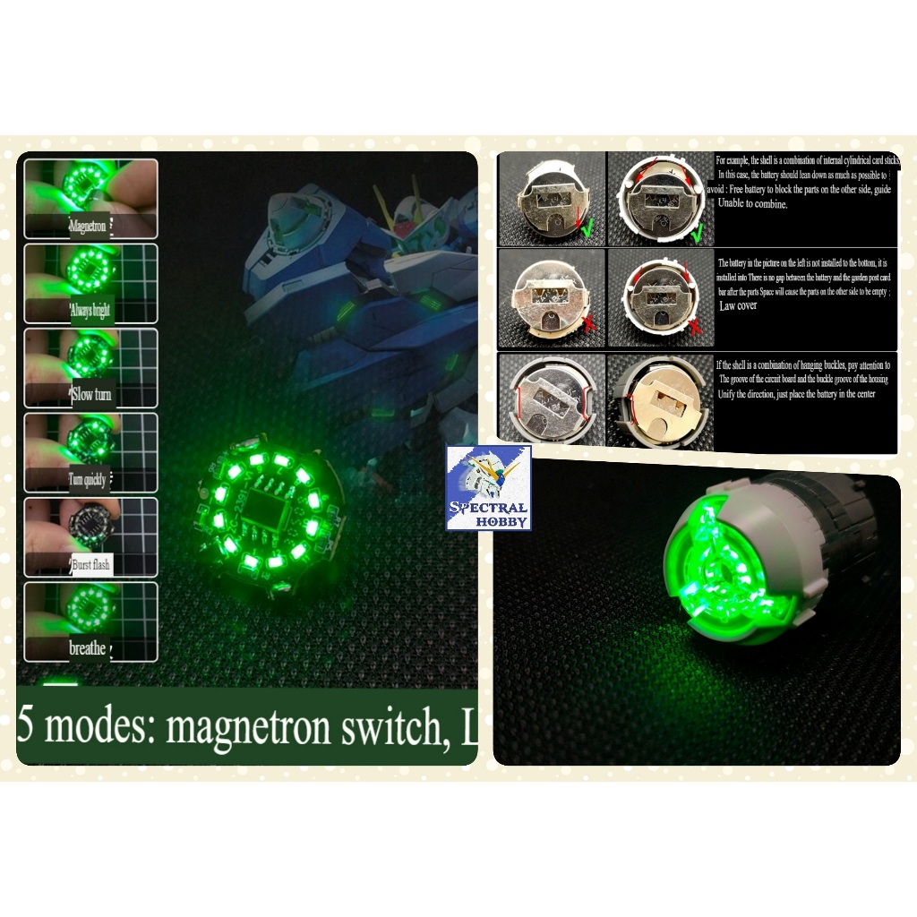 Đèn LED WS từ tính chạy xoay 4 lighting mode cho MG GN Drive magnetic control quantum lamp rotating