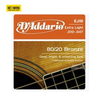 Dây Đàn Guitar Acoustic D'addario EJ10 - Việt Thương Music