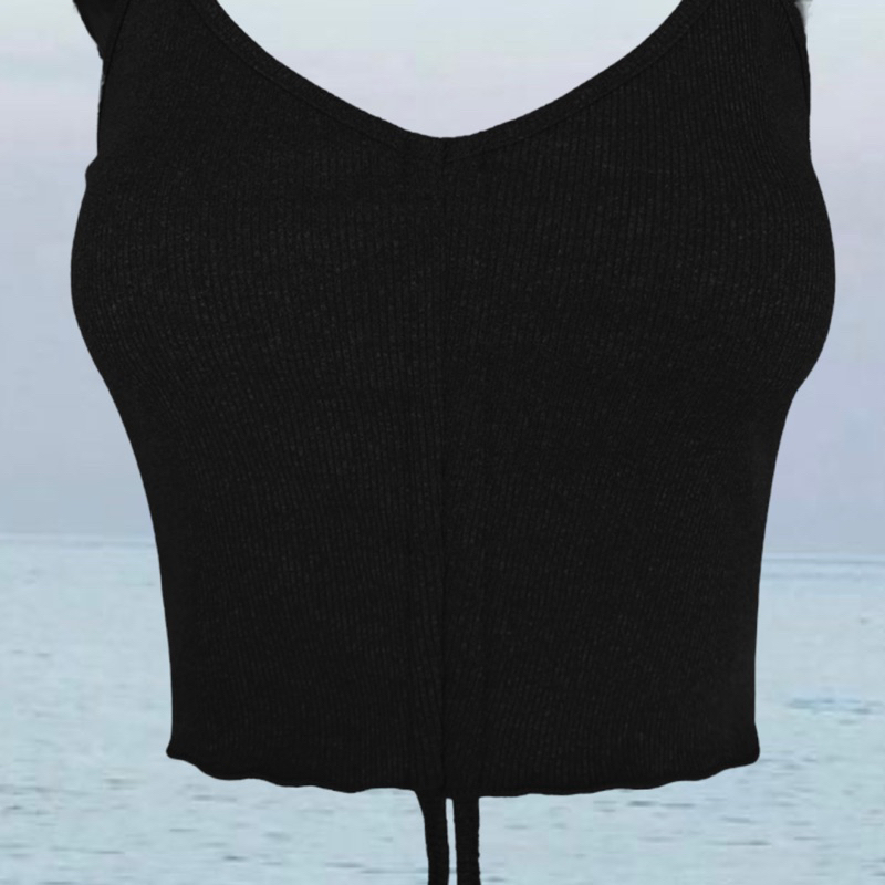 Croptop dây rút thun gân