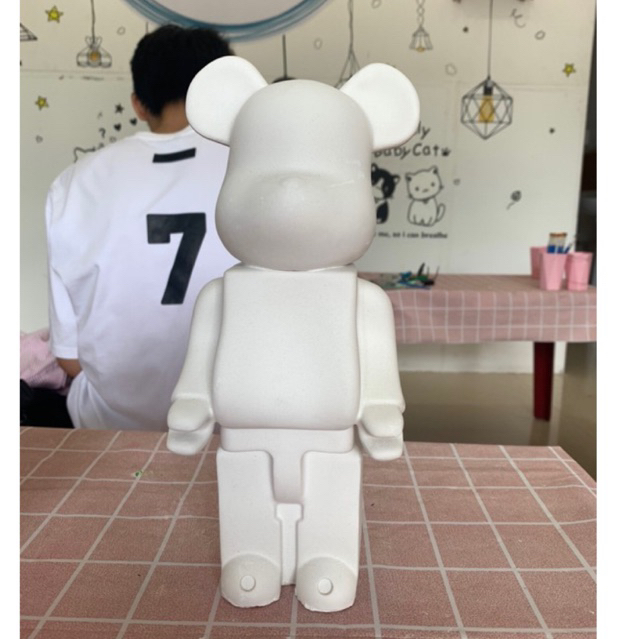 Tượng tô màu thạch cao gấu bearbrick size lớn