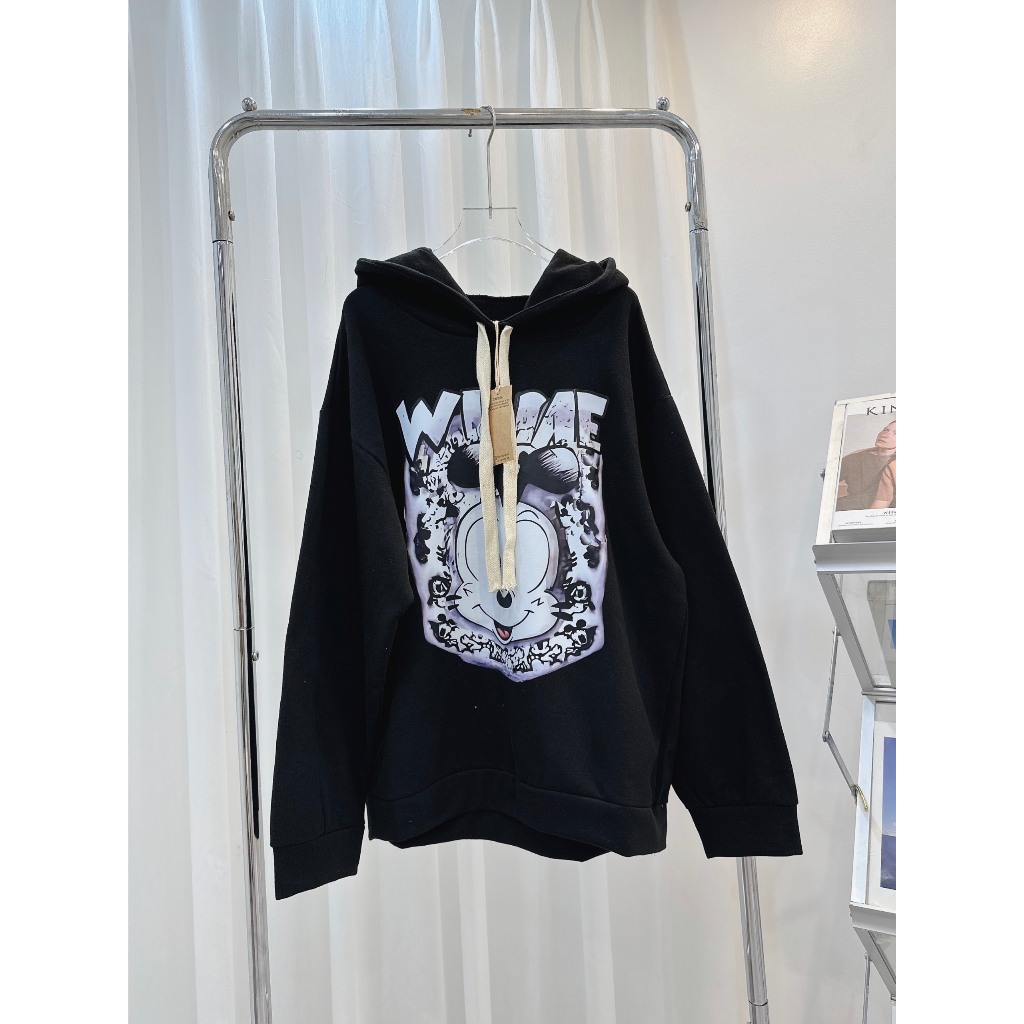 Áo Hoodie Nữ In Mickey Loang Dài Tay Có Mũ Áo Nỉ Nữ Freesize Form Rộng
