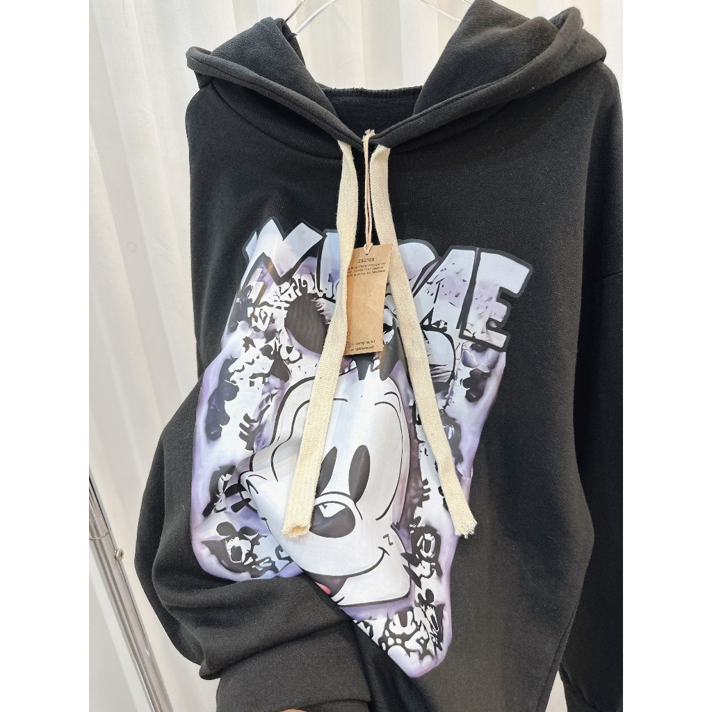 Áo Hoodie Nữ In Mickey Loang Dài Tay Có Mũ Áo Nỉ Nữ Freesize Form Rộng