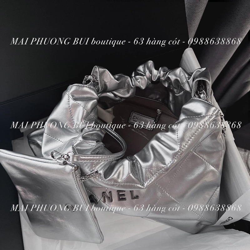 Túi cha.nel bạc size 30 chuẩn hàng mai phương bùi full box
