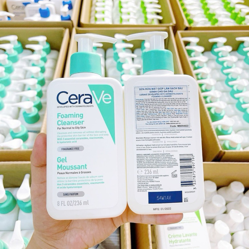 Sữa rửa mặt da dầu CRV gel moussant 236ml